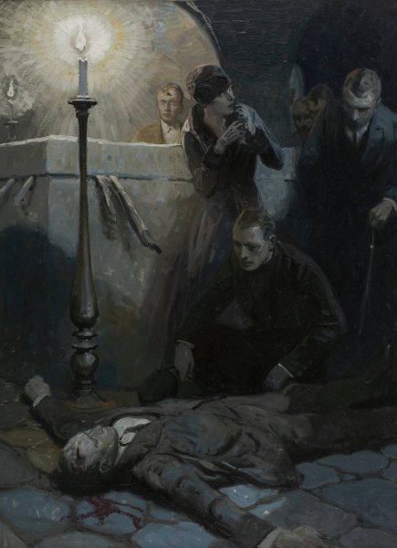 Curse of the Golden Cross  by Herbert Morton Stoops - Hand-Painted Oil Painting Reproduction
