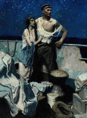 Hurricane Harvest, Starry Night by Herbert Morton Stoops Oil Painting