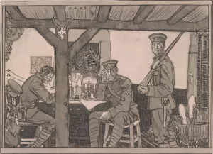 World War I soldiers by Herbert Paus Oil Painting