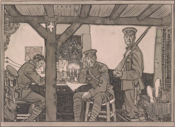 World War I soldiers  by Herbert Paus - Hand-Painted Oil Painting Reproduction