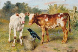An Unexpected Guest by Herbert William Weekes Oil Painting
