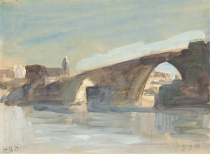 A Bridge by Hercules Brabazon Brabazon Oil Painting