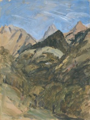 A Mountain View by Hercules Brabazon Brabazon Oil Painting