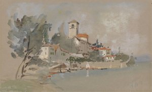 A Villa near the Sea by Hercules Brabazon Brabazon Oil Painting