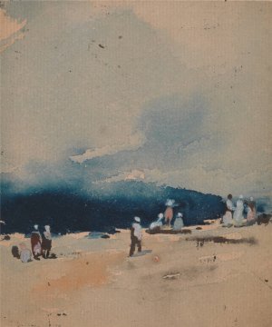 Along the Shore by Hercules Brabazon Brabazon Oil Painting