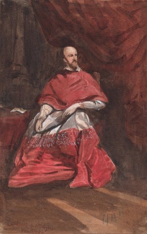 Cardinal Bentivoglio by Hercules Brabazon Brabazon Oil Painting