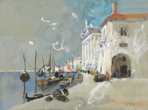 Fish baskets, Chioggia, south of Venice by Hercules Brabazon Brabazon Oil Painting
