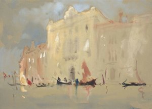 Gondolas Before a Palace on the Grand Canal in Venice by Hercules Brabazon Brabazon Oil Painting