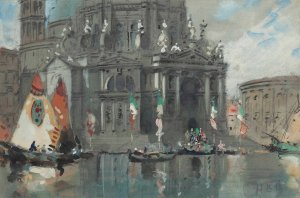 Santa Maria Della Salute, Venice by Hercules Brabazon Brabazon Oil Painting