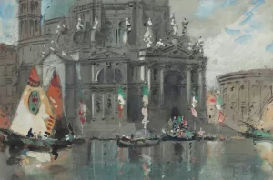 Santa Maria Della Salute, Venice by Hercules Brabazon Brabazon Oil Painting
