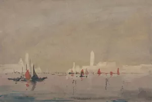 Venice from the Lagoon by Hercules Brabazon Brabazon Oil Painting