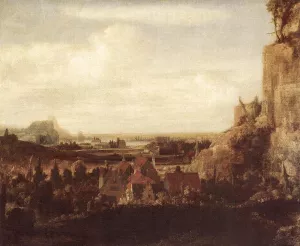 A River Valley with a Group of Houses by Hercules Seghers - Oil Painting Reproduction