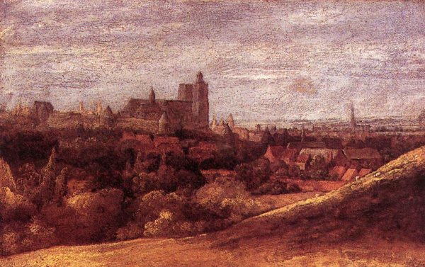 View of Brussels from the North-East by Hercules Seghers - Hand-Painted Oil Painting Reproduction