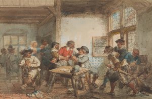 Dispute In The Tavern by Herman Frederik Carel Ten Kate Oil Painting