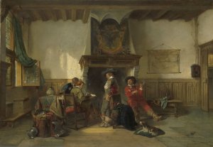Soldiers in a Guardsroom by Herman Frederik Carel Ten Kate Oil Painting