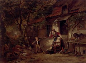 The Farmyard Thief by Herman Frederik Kate Oil Painting