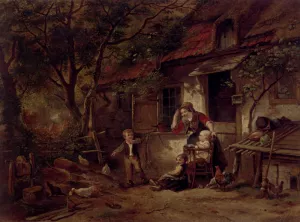 The Farmyard Thief Oil painting by Herman Frederik Kate