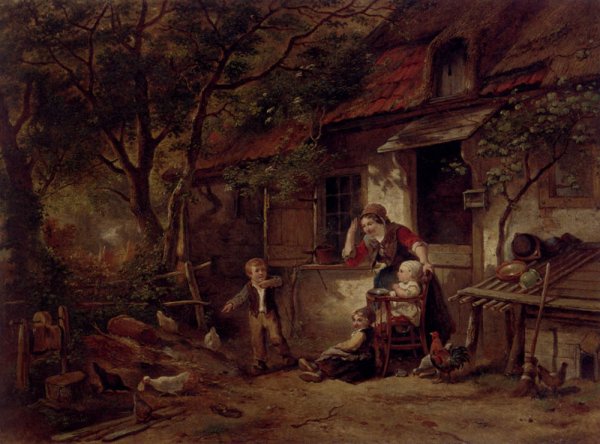 Main Product Photo of The Farmyard Thief Painting by Herman Frederik Kate