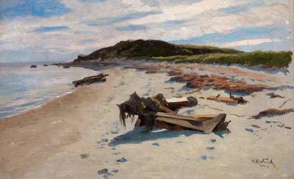 Cape Cod, Beach  by Herman Hartwich - Hand-Painted Oil Painting Reproduction