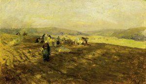 Potato Gleaners Oil painting by Herman Hartwich