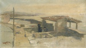 Sketch for Lombardy Bleachery Oil painting by Herman Hartwich