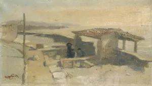 Sketch for Lombardy Bleachery by Herman Hartwich Sketch for Lombardy Bleachery by Herman Hartwich Oil Painting