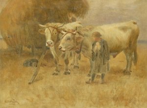 Sketch for The Harvesters Oil painting by Herman Hartwich