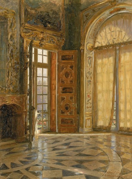 Vestibule Corner 'Schleissheim', Prince Regent Luitpold's Palace  by Herman Hartwich - Hand-Painted Oil Painting Reproduction