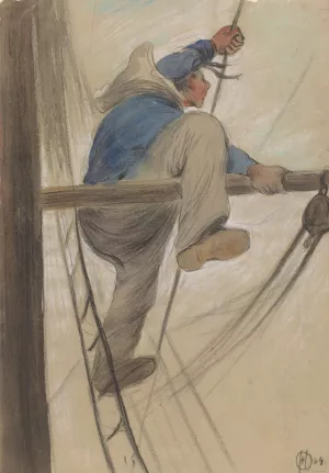 Matroos in het want by Herman Heijenbrock Matroos in het want by Herman Heijenbrock Oil Painting