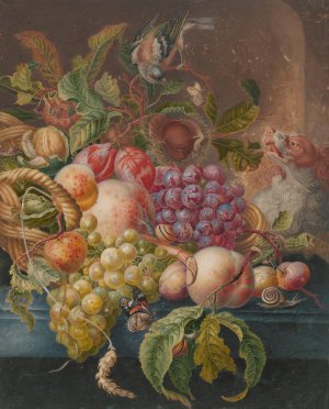 Fruitstilleven by Herman Henstenburgh Oil Painting