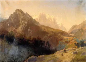 In the Alps by Herman Herzog - Oil Painting Reproduction