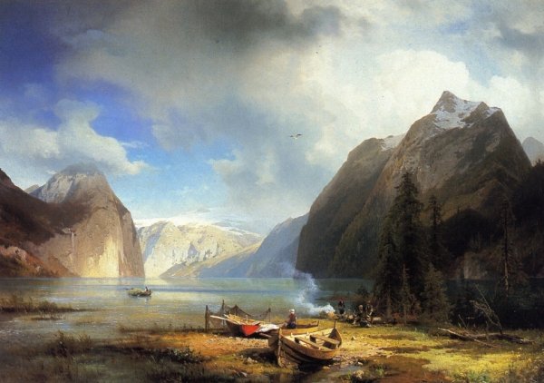 Nature's Majesty by Herman Herzog - Hand-Painted Oil Painting Reproduction