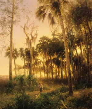 Sunset Near Low Creek, Florida by Herman Herzog - Oil Painting Reproduction