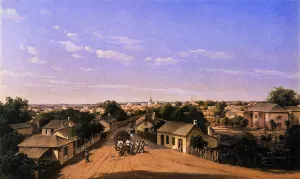 Crockett Street Looking West, San Antonio de Bexar painting by Herman Lungkwitz