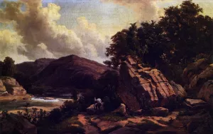 Falls of the Colorado, Austin by Herman Lungkwitz - Oil Painting Reproduction