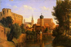 Halle an der Saale painting by Herman Lungkwitz