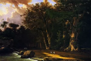 Herons on the Pedernales River painting by Herman Lungkwitz
