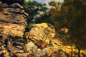 Split Rok on Shoal Creek, Austin by Herman Lungkwitz Oil Painting