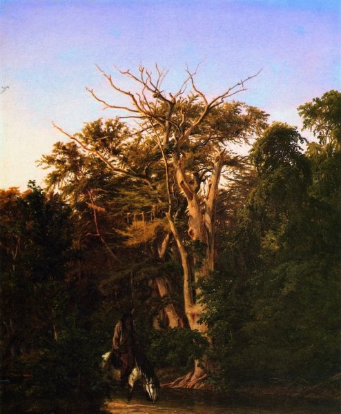 The Old Pinta Crossing on the Guadalupe by Herman Lungkwitz - Hand-Painted Oil Painting Reproduction