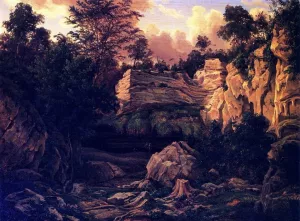 West Cave on the Pedernales by Herman Lungkwitz - Oil Painting Reproduction