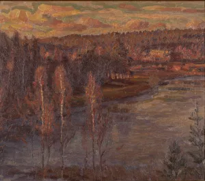 Autumn at Svartan by Herman Norrman Oil Painting