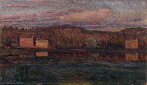 By the River by Herman Norrman Oil Painting
