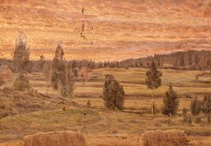 Evening Landscape by Herman Norrman Oil Painting
