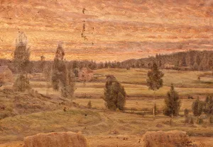 Evening Landscape by Herman Norrman Oil Painting