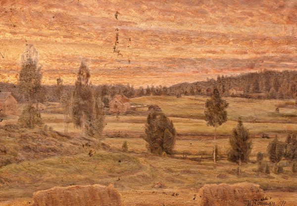 Main Product Photo of Evening Landscape  Painting by Herman Norrman