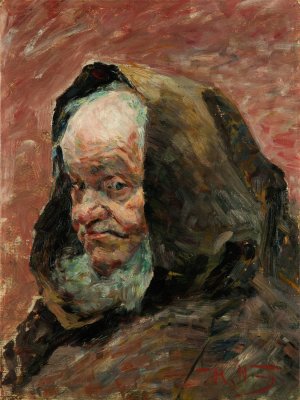 Head of an Old Man, Study by Herman Norrman Oil Painting