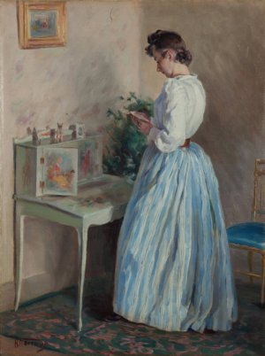 Lady reading a Letter by Herman Norrman Oil Painting