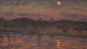 Moonlit Landscape by Herman Norrman Oil Painting