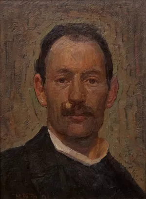 Self-portrait by Herman Norrman Oil Painting