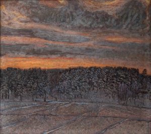Snowy Landscape by Herman Norrman Oil Painting
